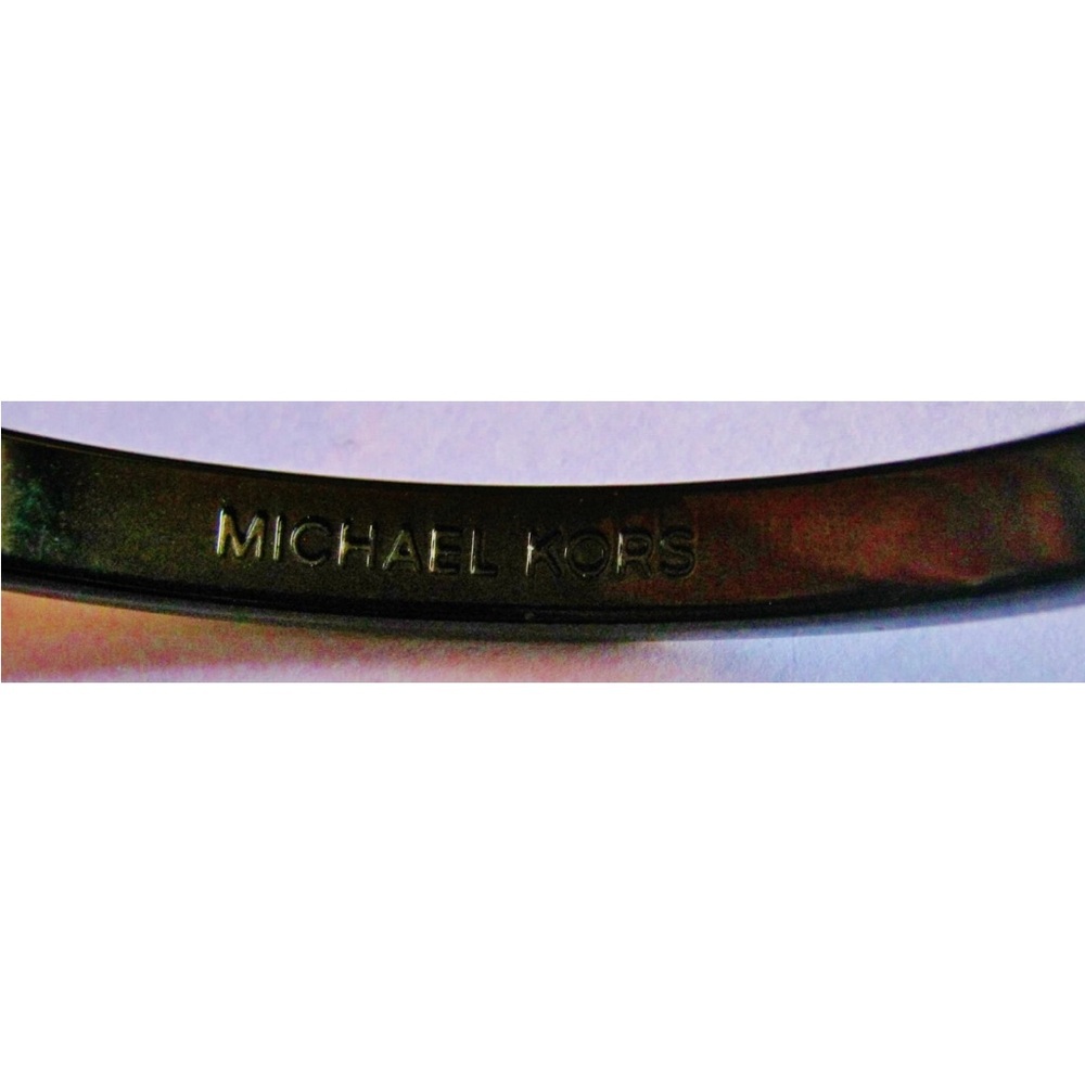 VINTAGE MICHAEL KORS BANGLE BRACELET, CHIC BLACK w/ BLACK RS GLITZIES; SIGNED - Picture 5 of 7